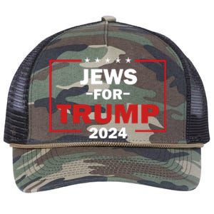 Jews For Trump 2024 Trump Supporters Retro Rope Trucker Hat Cap