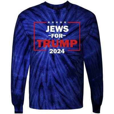 Jews For Trump 2024 Trump Supporters Tie-Dye Long Sleeve Shirt