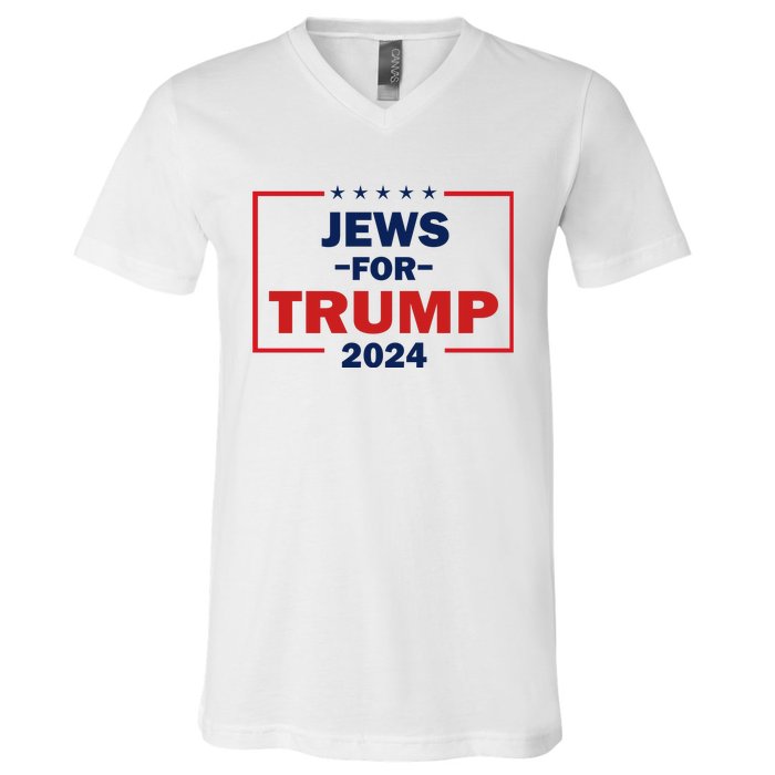 Jews For Trump 2024 Trump Supporters V-Neck T-Shirt