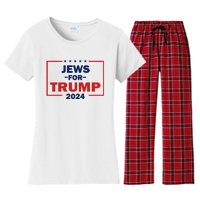 Jews For Trump 2024 Trump Supporters Women's Flannel Pajama Set