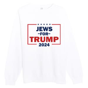 Jews For Trump 2024 Trump Supporters Premium Crewneck Sweatshirt