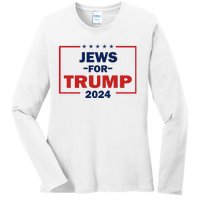 Jews For Trump 2024 Trump Supporters Ladies Long Sleeve Shirt