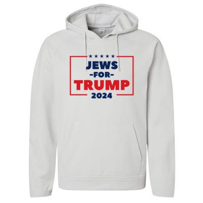 Jews For Trump 2024 Trump Supporters Performance Fleece Hoodie