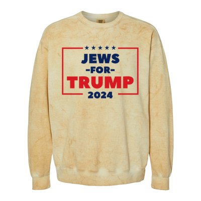 Jews For Trump 2024 Trump Supporters Colorblast Crewneck Sweatshirt