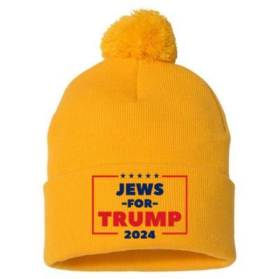 Jews For Trump 2024 Trump Supporters Pom Pom 12in Knit Beanie