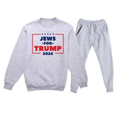 Jews For Trump 2024 Trump Supporters Premium Crewneck Sweatsuit Set