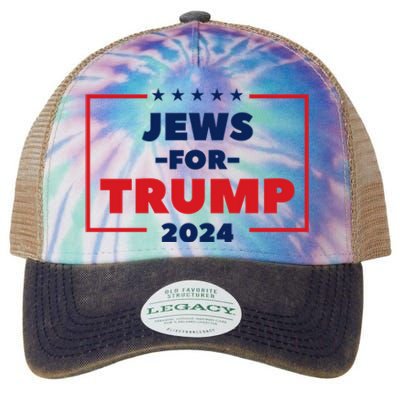 Jews For Trump 2024 Trump Supporters Legacy Tie Dye Trucker Hat