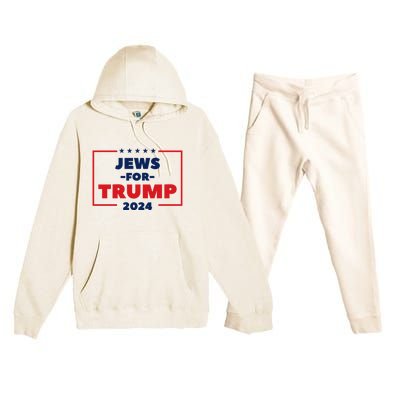 Jews For Trump 2024 Trump Supporters Premium Hooded Sweatsuit Set