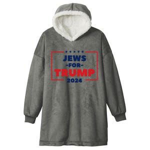 Jews For Trump 2024 Trump Supporters Hooded Wearable Blanket