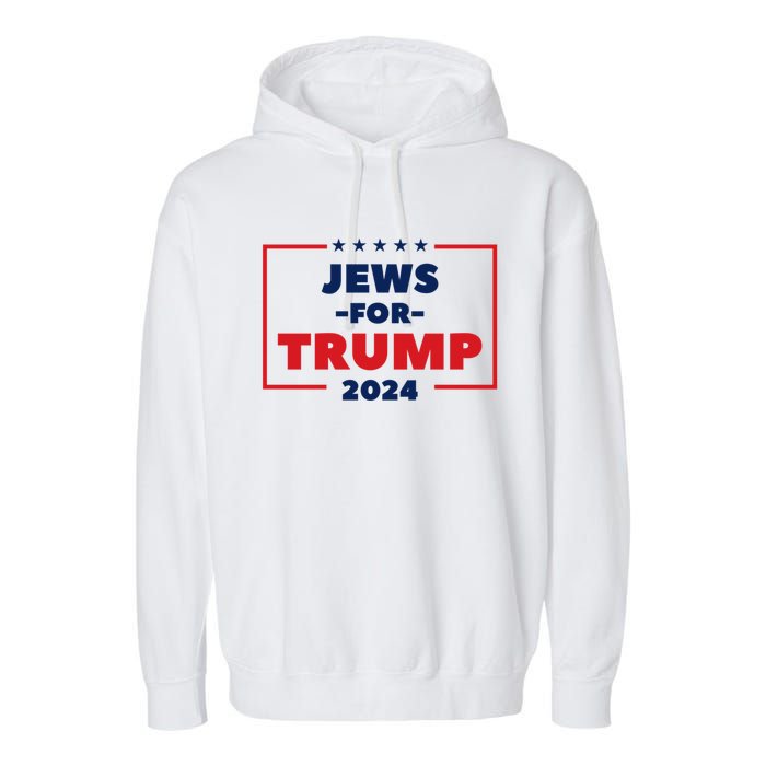 Jews For Trump 2024 Trump Supporters Garment-Dyed Fleece Hoodie