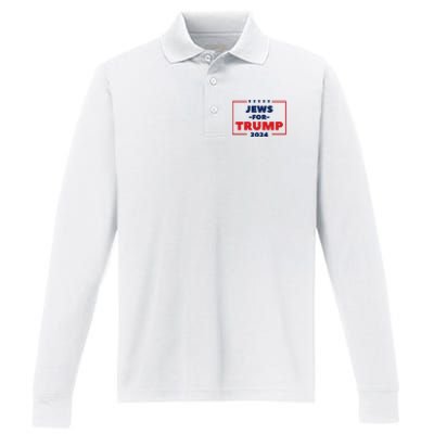 Jews For Trump 2024 Trump Supporters Performance Long Sleeve Polo