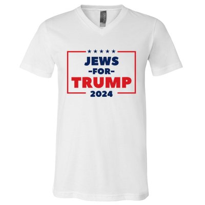 Jews For Trump 2024 Trump Supporters V-Neck T-Shirt