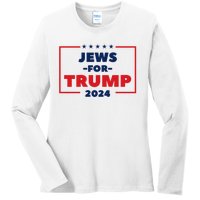 Jews For Trump 2024 Trump Supporters Ladies Long Sleeve Shirt