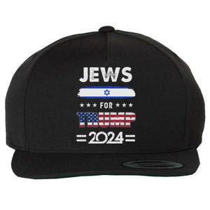 Jews For Trump 2024 Patriotic American Campaign Support Wool Snapback Cap