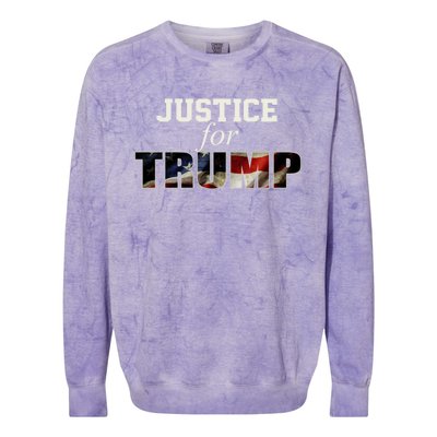 Justice For Trump Funny Donald Trump 2024 Election Costume Cute Gift Colorblast Crewneck Sweatshirt