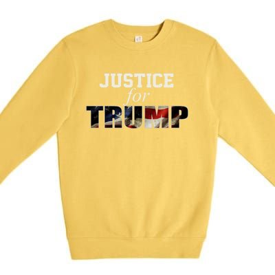 Justice For Trump Funny Donald Trump 2024 Election Costume Cute Gift Premium Crewneck Sweatshirt