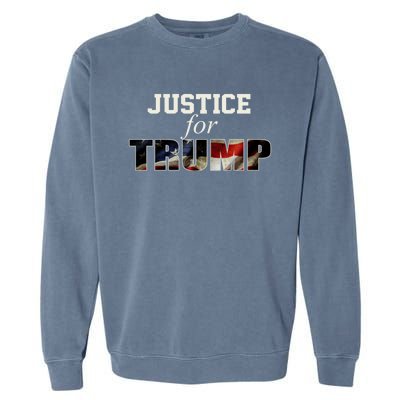 Justice For Trump Funny Donald Trump 2024 Election Costume Cute Gift Garment-Dyed Sweatshirt