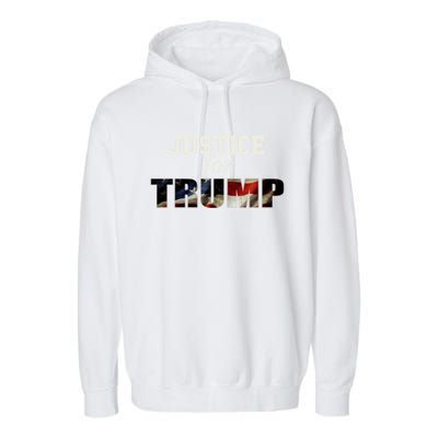 Justice For Trump Funny Donald Trump 2024 Election Costume Cute Gift Garment-Dyed Fleece Hoodie