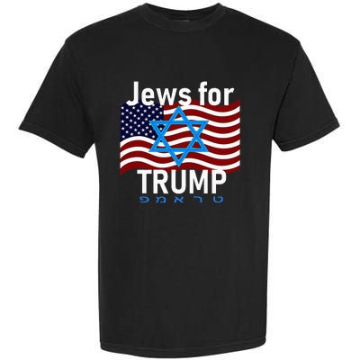 Jews For Trump American Flag Star Of David Hebrew Supporter Garment-Dyed Heavyweight T-Shirt