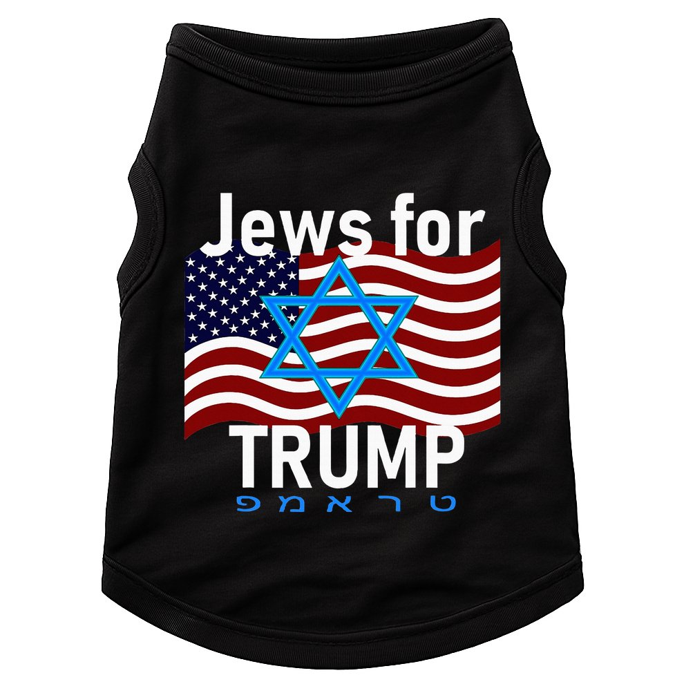 Jews For Trump American Flag Star Of David Hebrew Supporter Doggie Tank