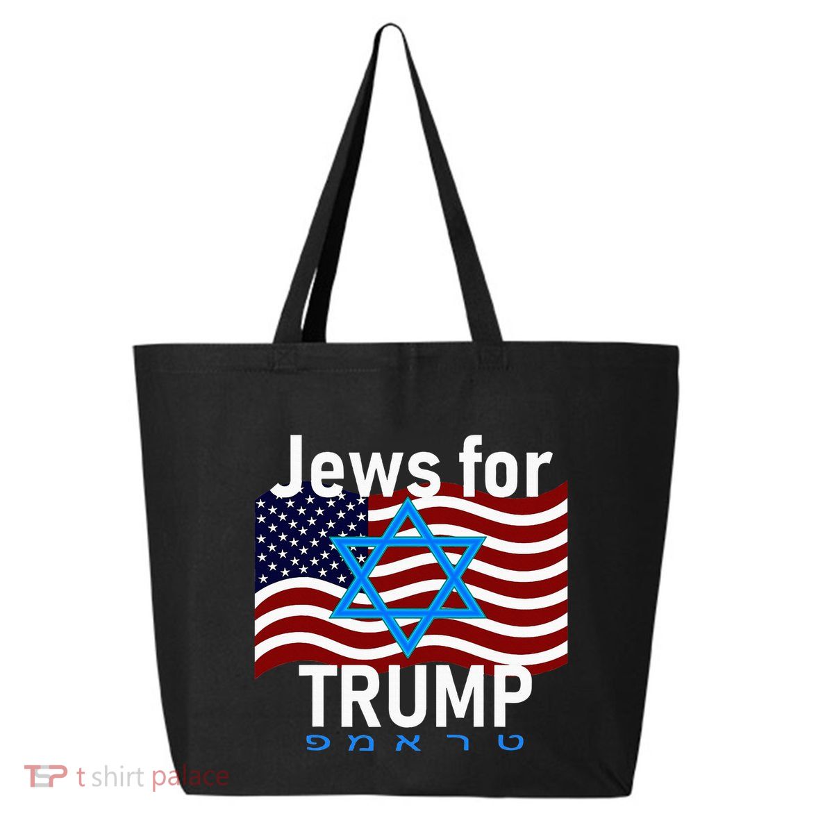 Jews For Trump American Flag Star Of David Hebrew Supporter 25L Jumbo Tote
