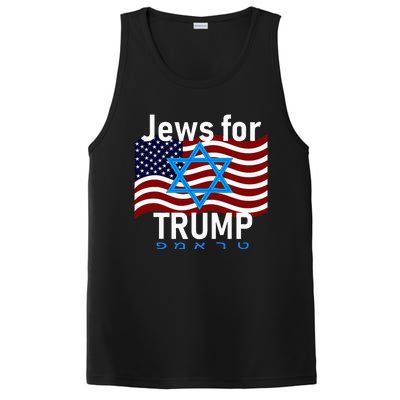 Jews For Trump American Flag Star Of David Hebrew Supporter PosiCharge Competitor Tank