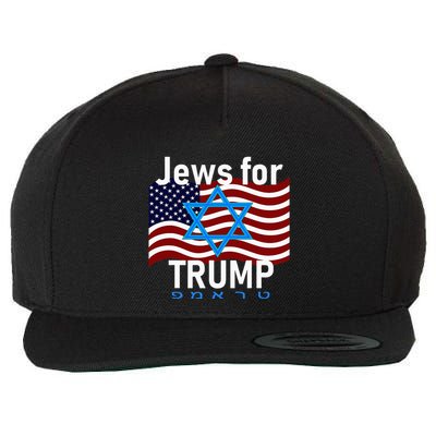 Jews For Trump American Flag Star Of David Hebrew Supporter Wool Snapback Cap