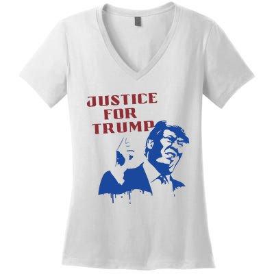 Justice For Trump Women's V-Neck T-Shirt