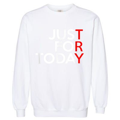 JUST FOR TODAY TRY Alcoholics AA Narcotics NA Anonymous Garment-Dyed Sweatshirt