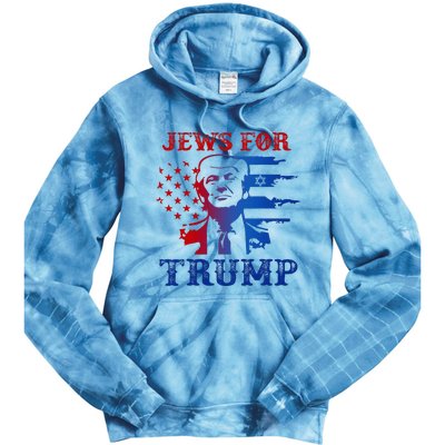 Jews For Trump 2024 Israel Usa Hebrew Election Jewish Vote Tie Dye Hoodie