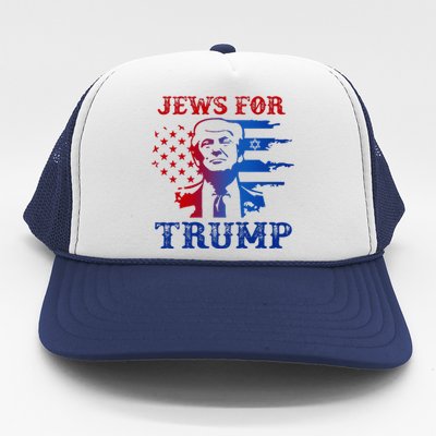 Jews For Trump 2024 Israel Usa Hebrew Election Jewish Vote Trucker Hat