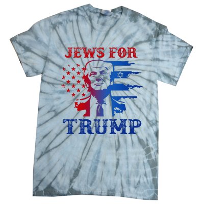 Jews For Trump 2024 Israel Usa Hebrew Election Jewish Vote Tie-Dye T-Shirt