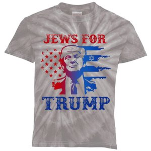 Jews For Trump 2024 Israel Usa Hebrew Election Jewish Vote Kids Tie-Dye T-Shirt