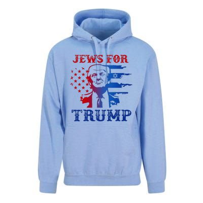 Jews For Trump 2024 Israel Usa Hebrew Election Jewish Vote Unisex Surf Hoodie