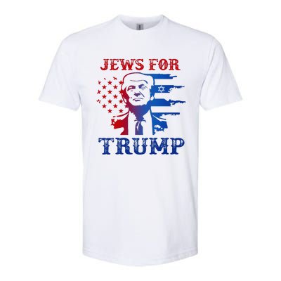 Jews For Trump 2024 Israel Usa Hebrew Election Jewish Vote Softstyle CVC T-Shirt