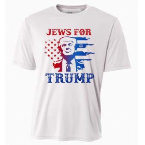 Jews For Trump 2024 Israel Usa Hebrew Election Jewish Vote Cooling Performance Crew T-Shirt