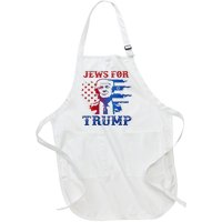 Jews For Trump 2024 Israel Usa Hebrew Election Jewish Vote Full-Length Apron With Pockets