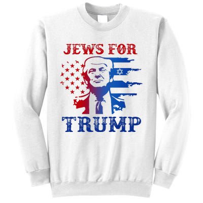 Jews For Trump 2024 Israel Usa Hebrew Election Jewish Vote Sweatshirt