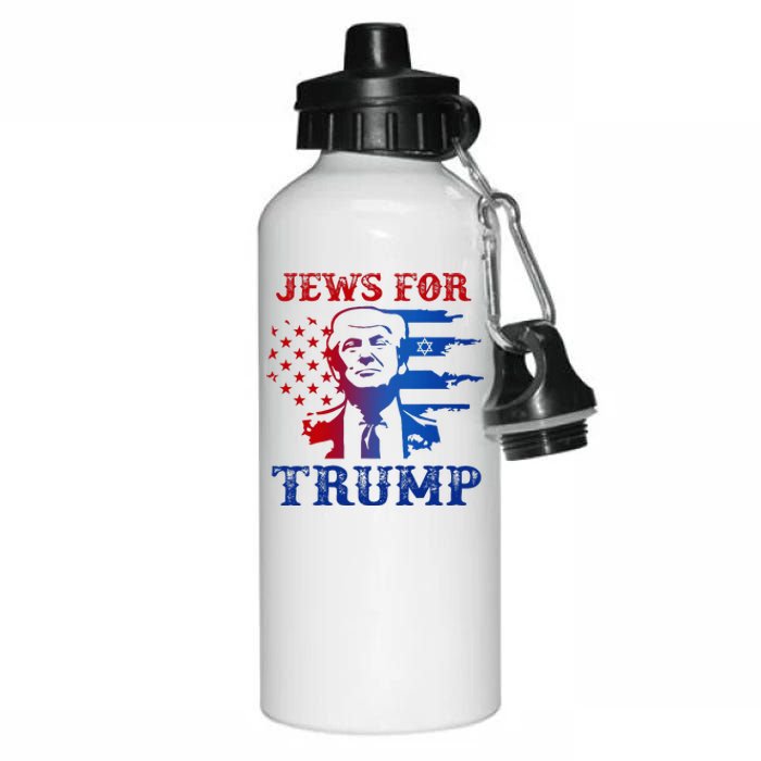 Jews For Trump 2024 Israel Usa Hebrew Election Jewish Vote Aluminum Water Bottle