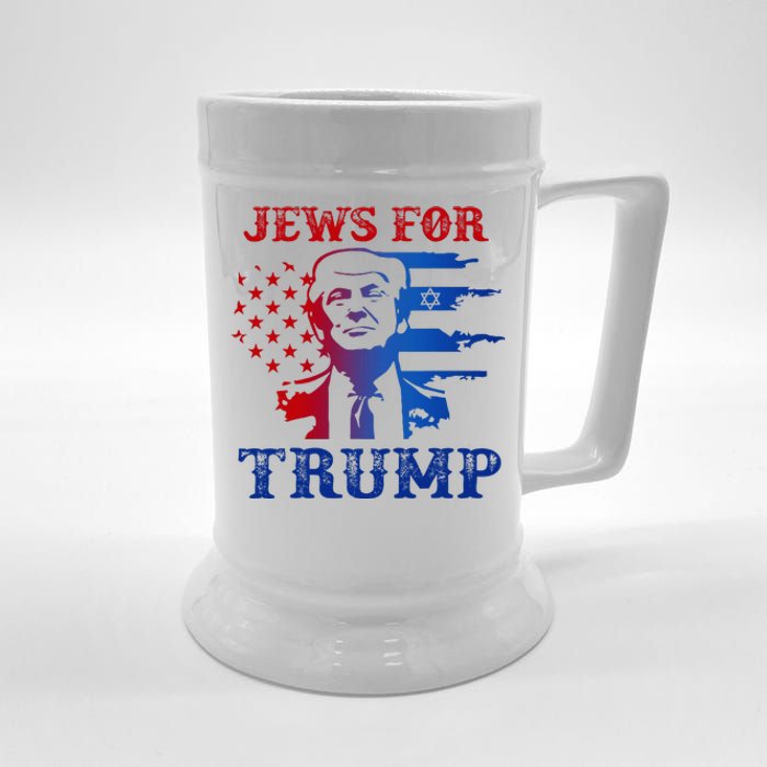 Jews For Trump 2024 Israel Usa Hebrew Election Jewish Vote Beer Stein