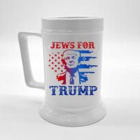 Jews For Trump 2024 Israel Usa Hebrew Election Jewish Vote Beer Stein