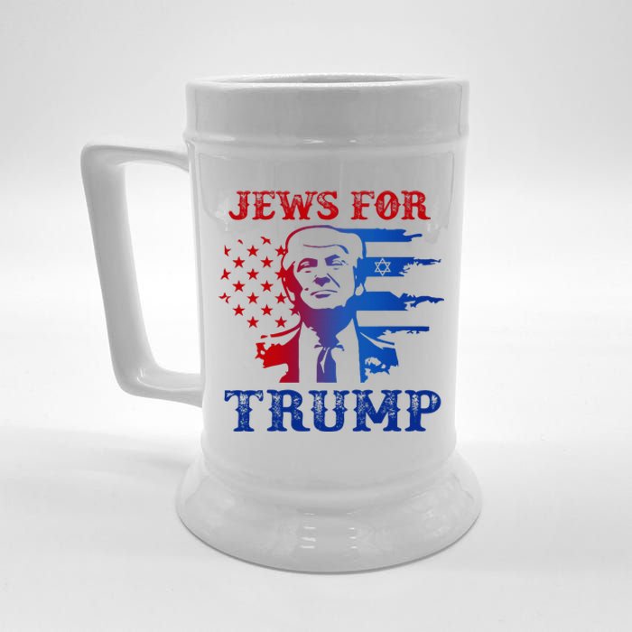 Jews For Trump 2024 Israel Usa Hebrew Election Jewish Vote Beer Stein