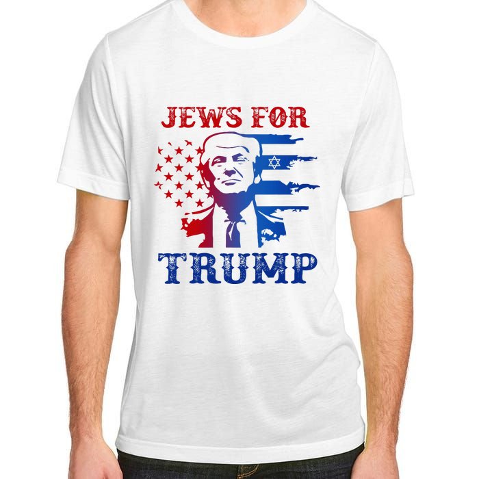 Jews For Trump 2024 Israel Usa Hebrew Election Jewish Vote Adult ChromaSoft Performance T-Shirt