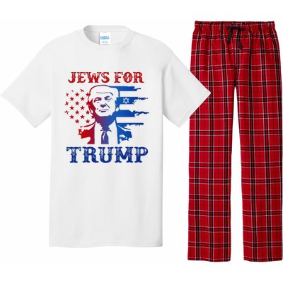 Jews For Trump 2024 Israel Usa Hebrew Election Jewish Vote Pajama Set