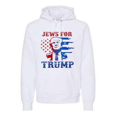 Jews For Trump 2024 Israel Usa Hebrew Election Jewish Vote Premium Hoodie