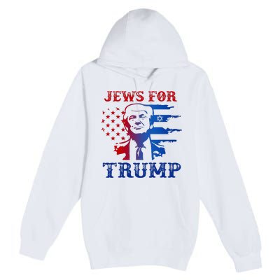 Jews For Trump 2024 Israel Usa Hebrew Election Jewish Vote Premium Pullover Hoodie