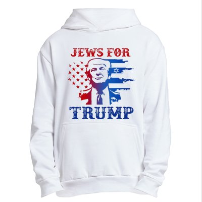 Jews For Trump 2024 Israel Usa Hebrew Election Jewish Vote Urban Pullover Hoodie