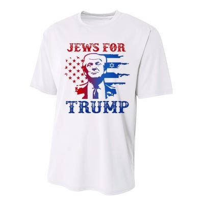 Jews For Trump 2024 Israel Usa Hebrew Election Jewish Vote Performance Sprint T-Shirt