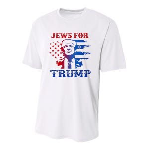 Jews For Trump 2024 Israel Usa Hebrew Election Jewish Vote Youth Performance Sprint T-Shirt