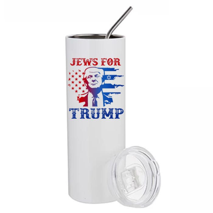 Jews For Trump 2024 Israel Usa Hebrew Election Jewish Vote Stainless Steel Tumbler